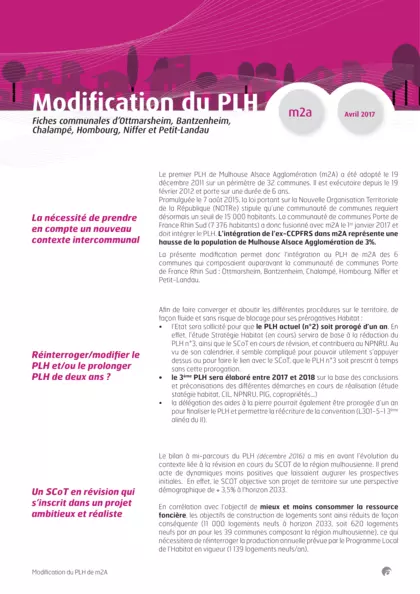 Modification du PLH (Programme Local Habitat) m2A - Mulhouse alsace Agglomération
