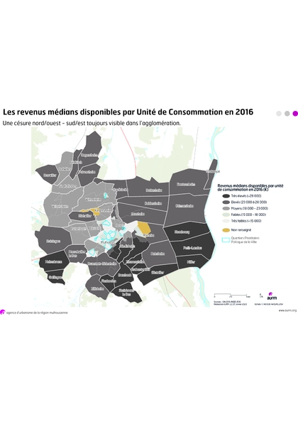 Le niveau de vie de l'agglomération mulhousienne