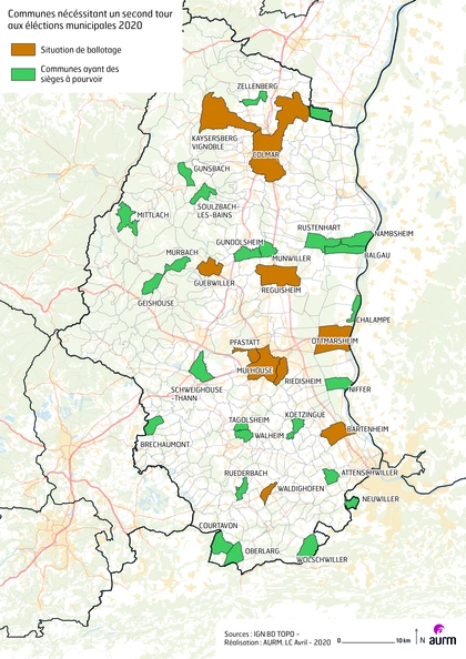 Second tour des élections dans le Haut-Rhin : les communes en situation de ballotage ? Celles ayant des sièges à pourvoir ?