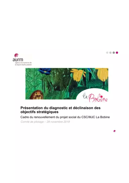 Centre Socioculturel et Maison des Jeunes et de la Culture La Bobine : présentation du diagnostic et déclinaison des objectifs stratégiques