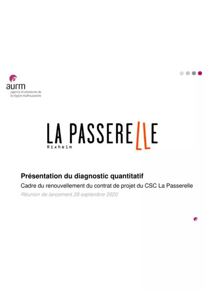Centre Social et Culturel La Passerelle : présentation du diagnostic quantitatif