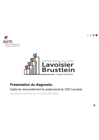 Centre socio culturel Lavoisier Brustlein : présentation du diagnostic