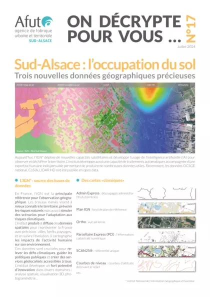 Sud-Alsace : l'occupation du sol - trois nouvelles données géographiques précieuses