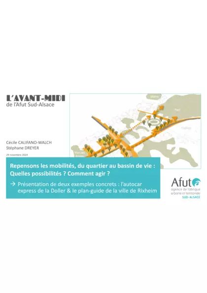 Avant-Midi : Repensons les mobilités, du quartier au bassin de vie : Quelles possibilités ? Comment agir ? (diaporama)