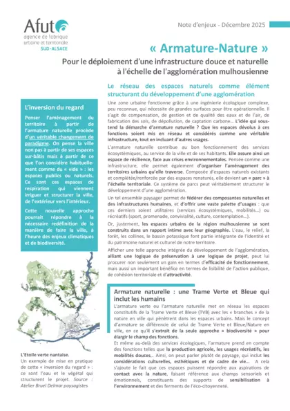 « Armature-Nature » : Pour le déploiement d’une infrastructure douce et naturelle à l’échelle de l’agglomération mulhousienne